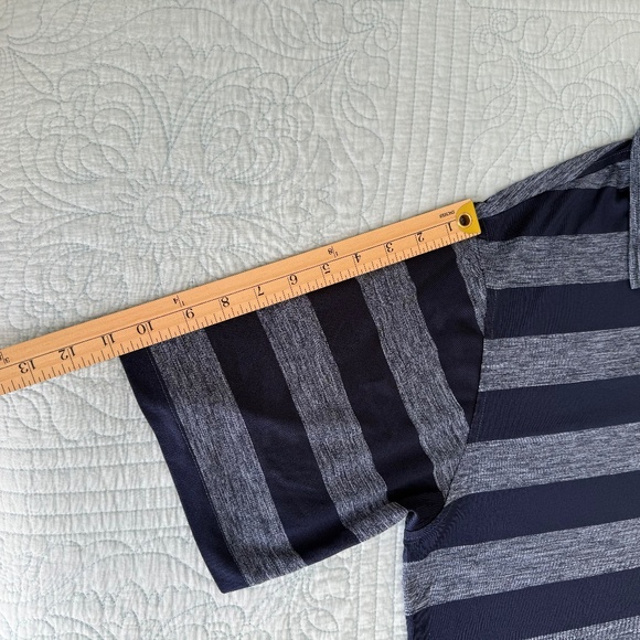 Bolle Golf Tech Blue Striped Polo Shirt Mens XL - Picture 4 of 6